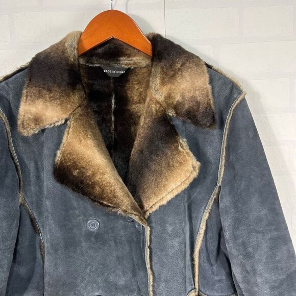 Marvin Richards Unisex Penny Lane Jacket Size XL Suede Leather Faux Fur - Picture 3 of 16